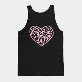 pink heart Tank Top